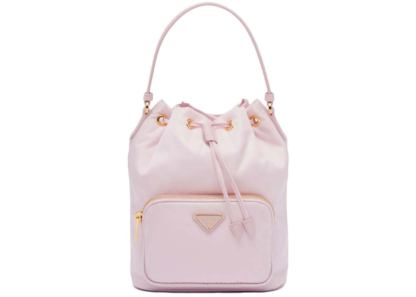 Prada Duet Re-Nylon Bucket Shoulder Bag Alabaster Pink - vue 360