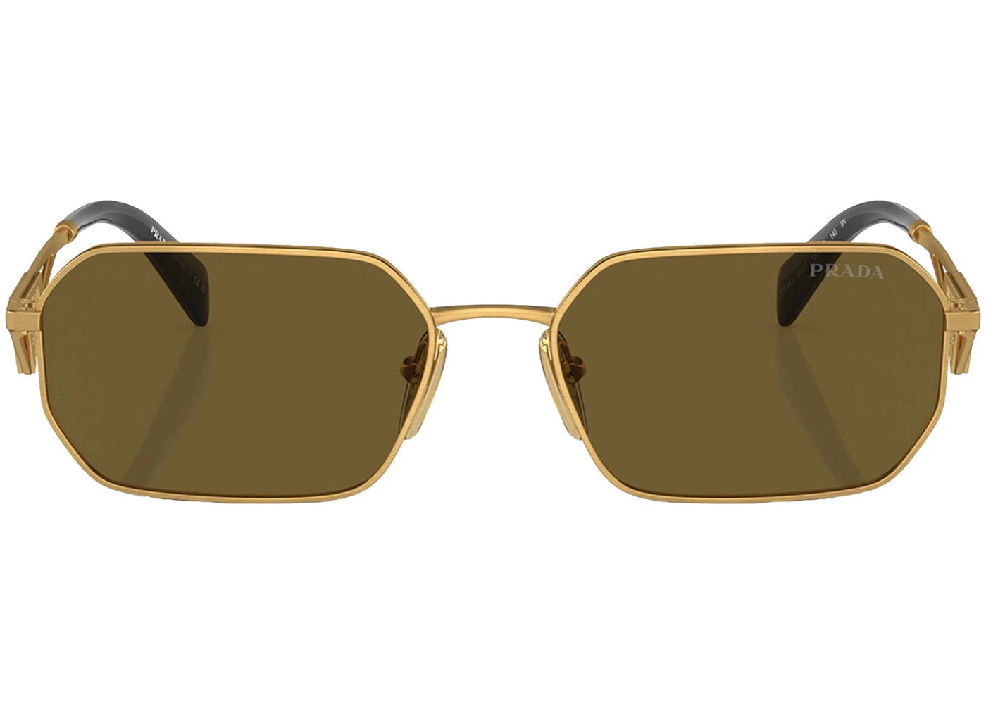 Prada Geometric Sunglasses Gold/Brown (SPRA51) - vue secondaire B