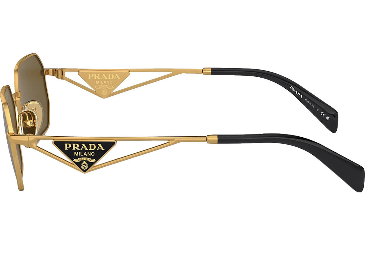 Prada Geometric Sunglasses Gold/Brown (SPRA51) - vue secondaire B