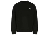 Prada Logo Plaque Round-Neck Sweatshirt Black