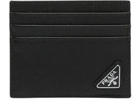 Prada Logo-plaque Leather Card Holder Black