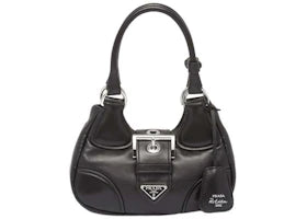 Prada Moon Padded Nappa-Leather Bag Black - vue 360