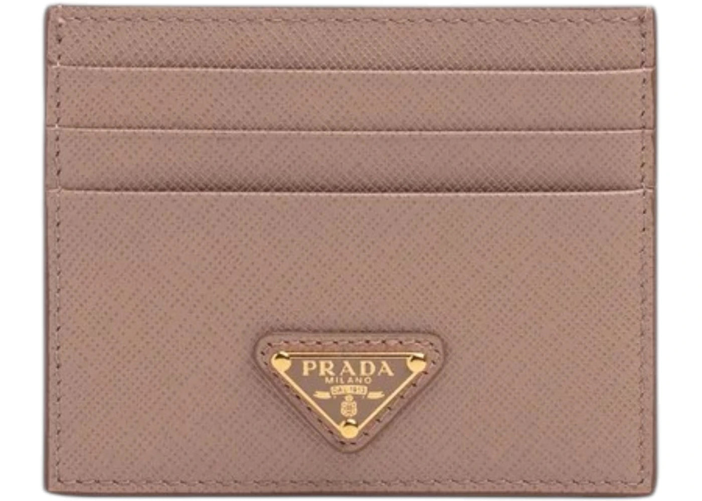 Prada Saffiano Leather Card Holder Powder Pink - vue 360