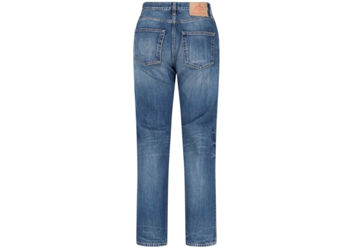 Prada Selvedge Straight-Leg Jeans Blue - vue secondaire B
