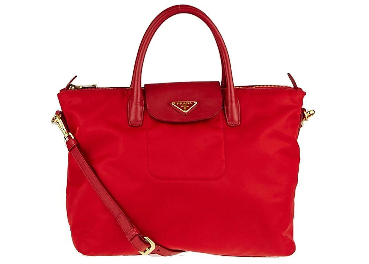 Prada Shopping Tote Tessuto Saffiano Red sneakers - authentic Prada shoes