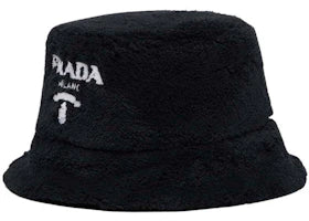 Prada Terrycloth Bucket Hat Black/White - authentic Prada product