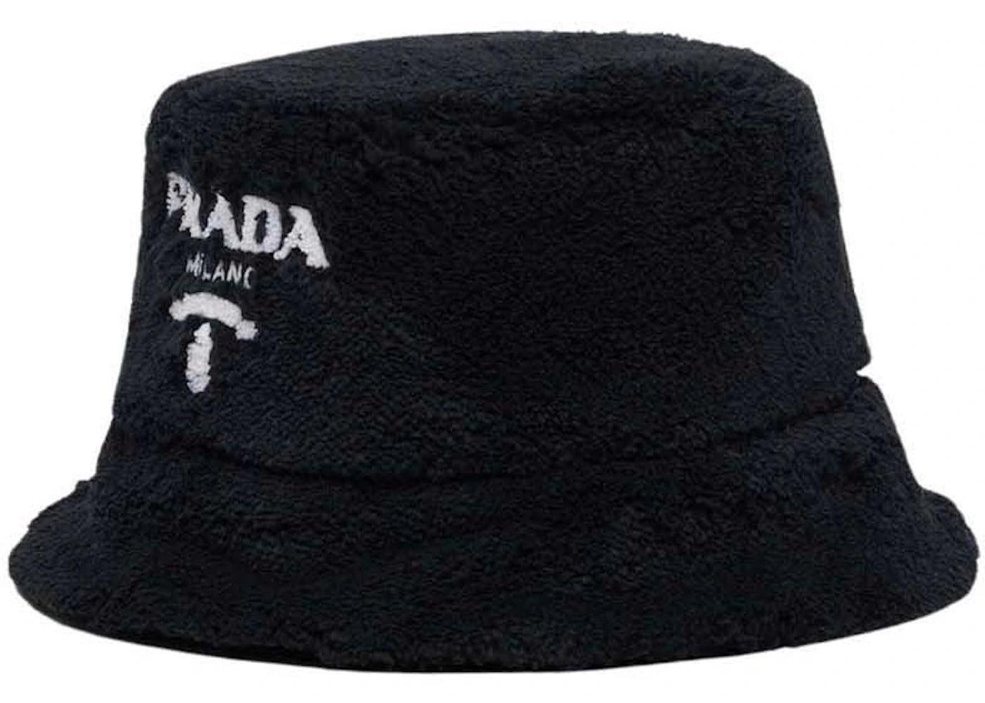 Prada Terrycloth Bucket Hat Black/White - vue secondaire A