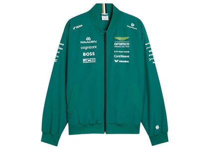 Puma Aston Martin Aramco Formula 1 Team Replica Bomber Jacket Green Lux - apparel view 2