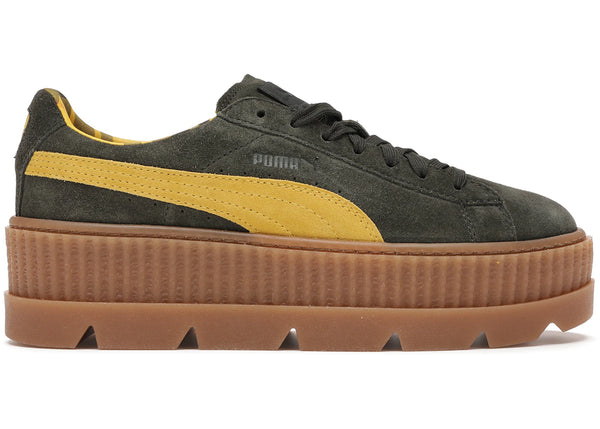 Puma Cleated Creeper Rihanna Fenty Suede Green (Women's) sneakers - authentic Puma shoes