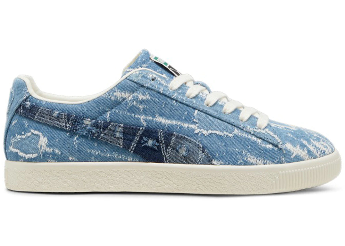 Puma Clyde Faded Denim Frosted Ivory - vue 360