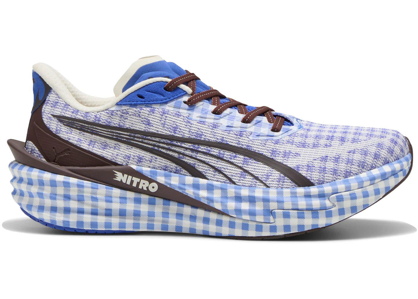 Puma Deviate Nitro 4 Check Royal Sapphire White - vue 360