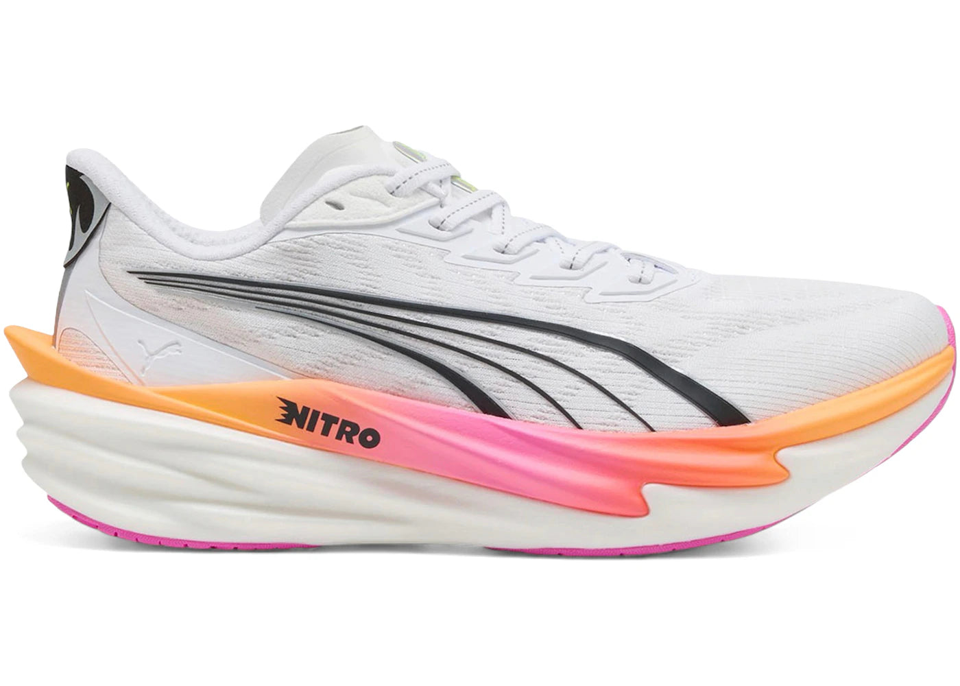 Puma Deviate Nitro 4 White Poison Pink Glowing Red (Women's) - vue 360