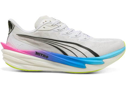 Puma Deviate Nitro 4 White Poison Pink Ultra Blue - authentic Puma sneakers