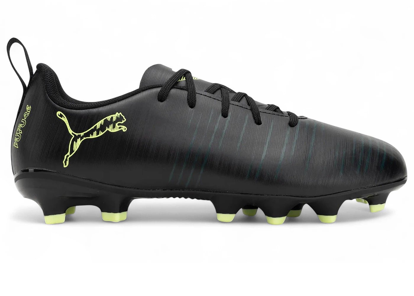 Puma Future 8 Play FG/AG Jr Black Fizzy Light Green Terrain (GS) - vue 360
