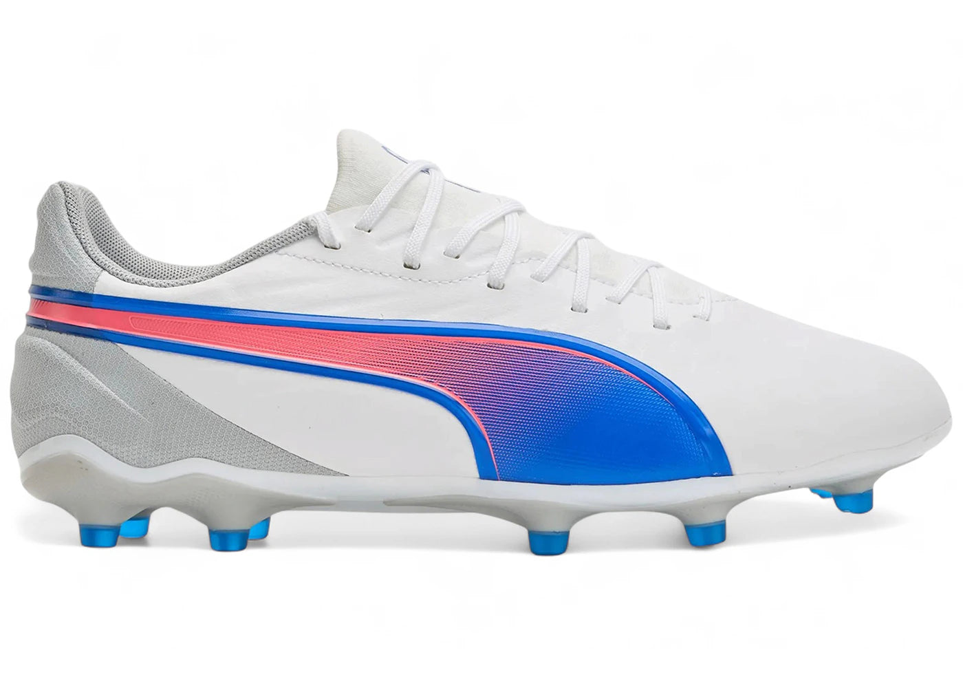 Puma King Match FG/AG White Bluemazing Flat Light Grey Sunset Glow - vue secondaire A