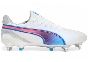 Puma King Ultimate MxSG White Bluemazing Flat Light Grey Sunset Glow - vue 360