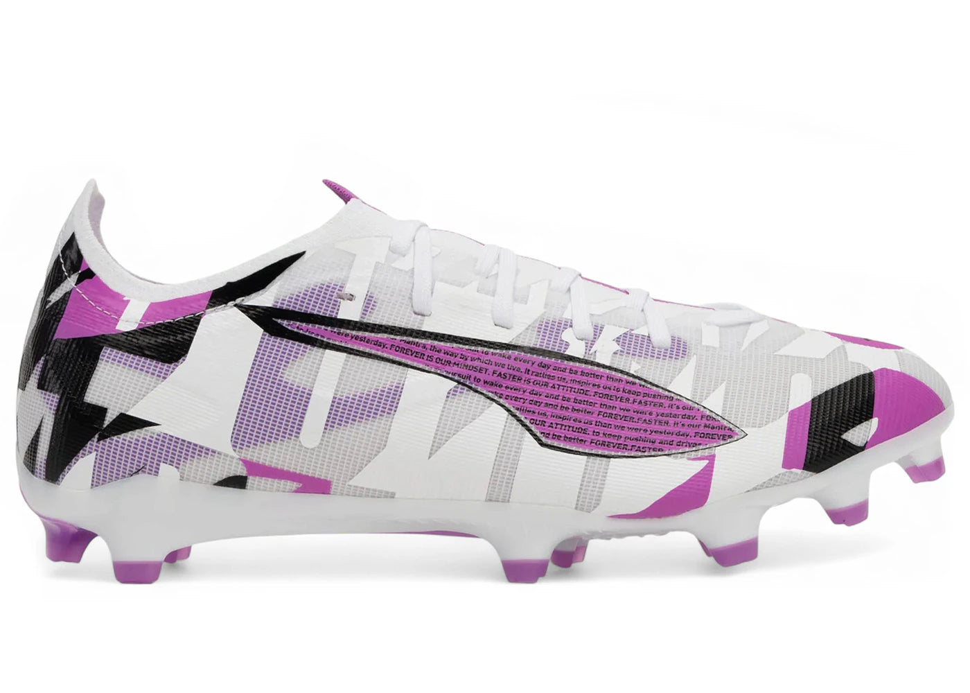 Puma Ultra 5 Match Forever FG/AG White Pure Magenta Feather Gray Black - vue secondaire A