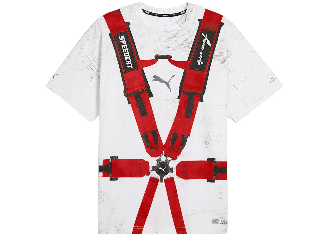Puma x A$AP Rocky Seatbelt Tee White/Rosso Corsa - vue 360