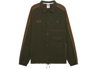 Puma x Bodega T7 Coaches Jacket Dark Olive - apparel view 2