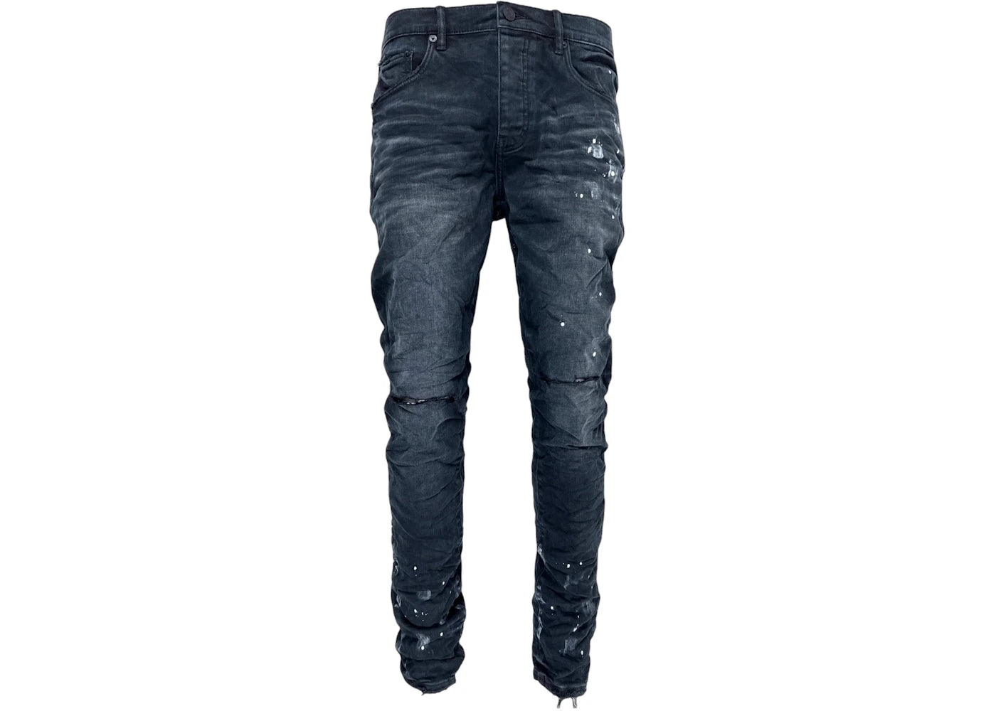 Purple Brand Black Resin Knee Slit Jean Black - vue secondaire A