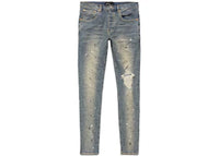 Purple Brand Blotted Paint Blowout Jeans Mid Indigo