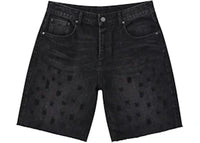 Purple Brand Denim Beaded Monogram Shorts Black