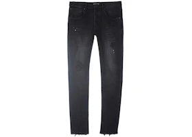 Purple Brand Black Repair Dropped Fit Jeans Black