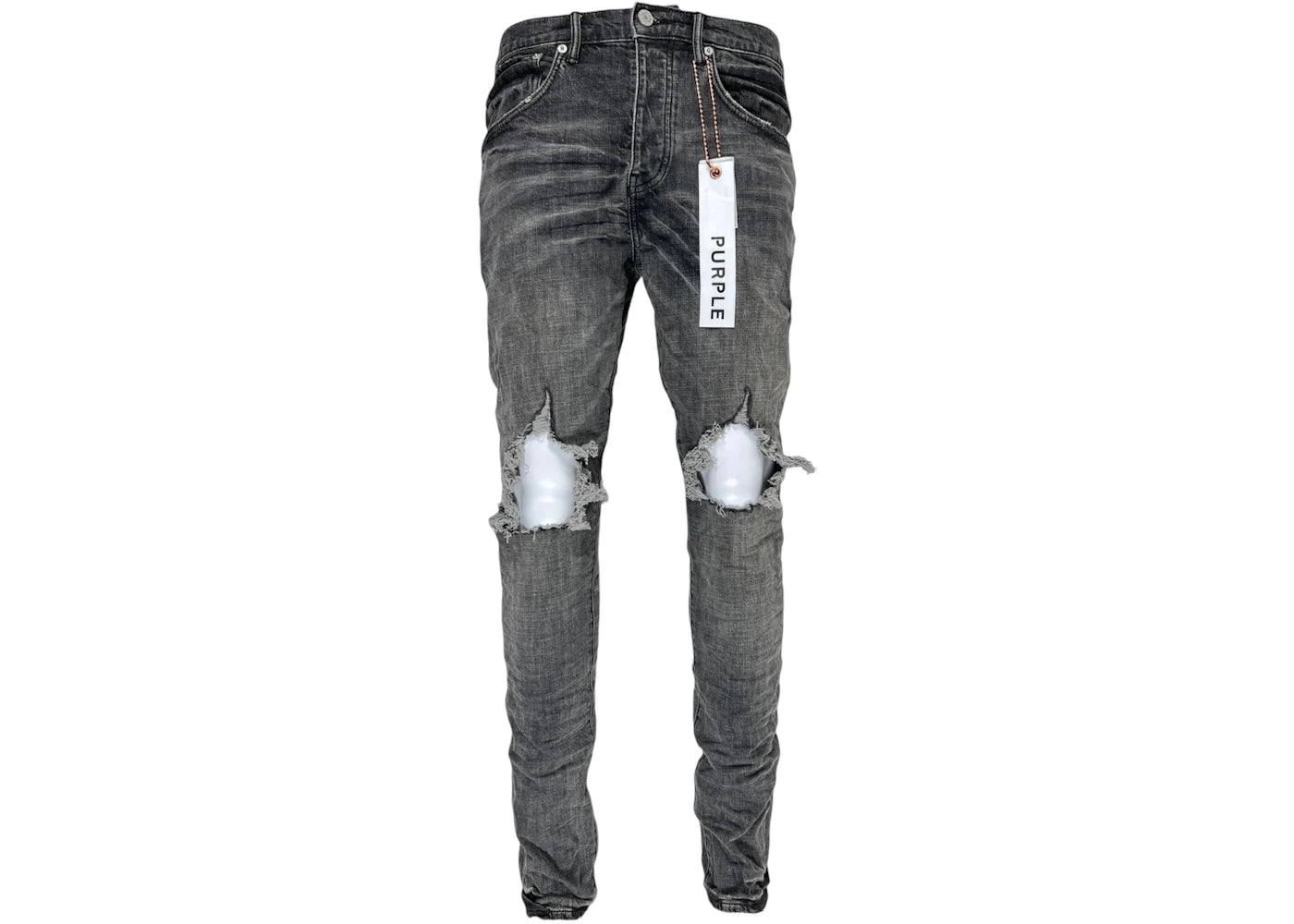 Purple Brand Grey Dirty Blowout Jean Black - vue 360