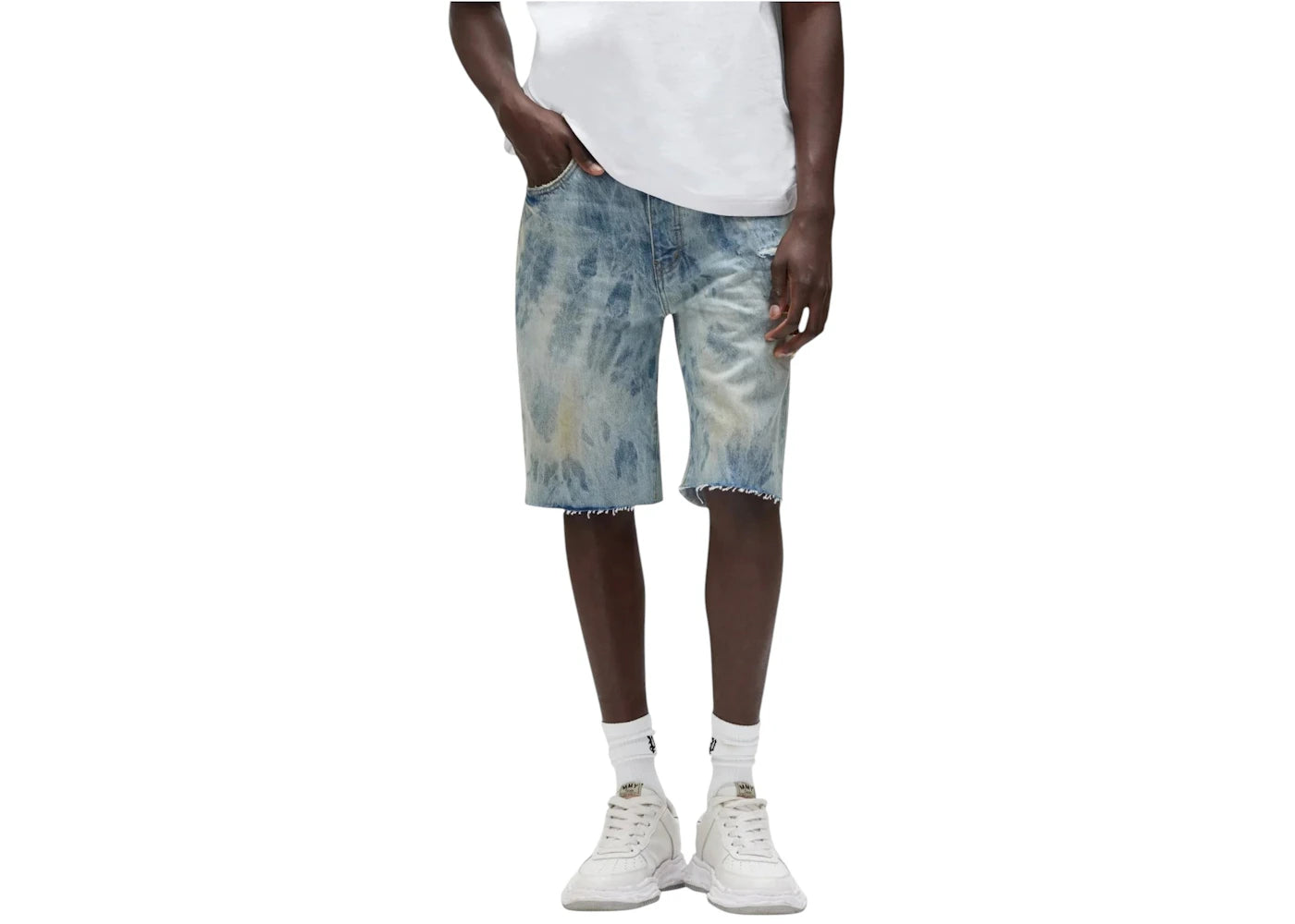 Purple Brand Grunge Print Shorts Indigo - vue secondaire A