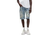Purple Brand Grunge Print Shorts Indigo