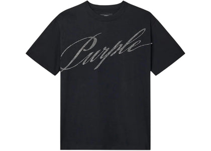 Purple Brand HWT Crystal Jersey SS Tee Black - apparel view 2