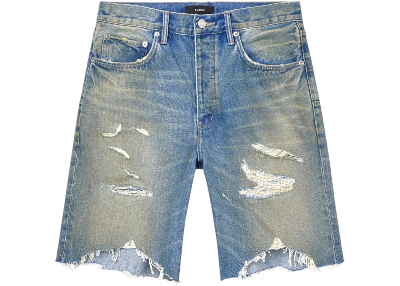 Purple Brand High Summer Destroy Short Indigo - vue 360