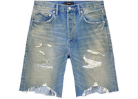 Purple Brand High Summer Destroy Short Indigo
