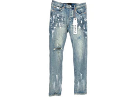 Purple Brand Light Indigo Paint Blowout Jean Light Blue
