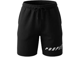 Purple Brand Midweight Fleece PO Short Black - vue 360