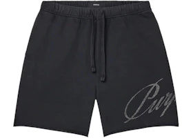 Purple Brand Midweight Fleece Po Shorts Black - authentic Purple Brand apparel