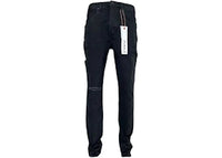 Purple Brand P002-Ndbr825 Knee Slit Rinse Slim Jean Black