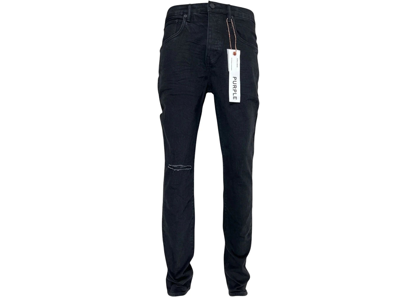 Purple Brand P002-Ndbr825 Knee Slit Rinse Slim Jean Black - vue secondaire A