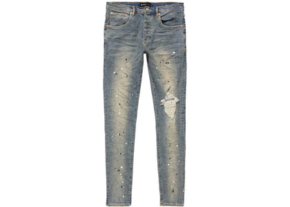 Purple Brand Purple Brand Mid Rise Destroy Paint Jeans Blue - authentic Purple Brand product