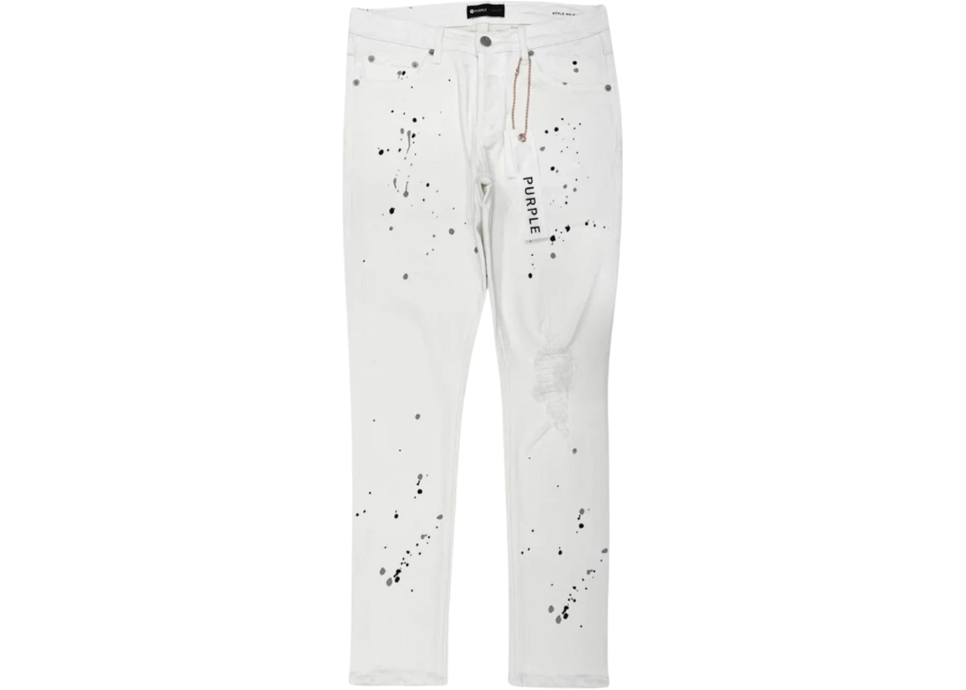 Purple Brand Paint Blowout Denim Pants White - vue 360