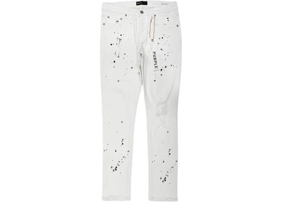 Purple Brand Paint Blowout Denim Pants White