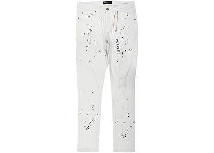 Purple Brand Paint Blowout Denim Pants White - authentic Purple Brand apparel