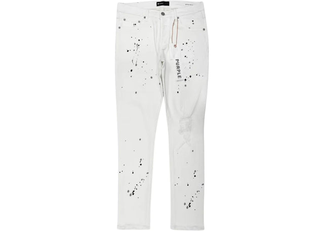 Purple Brand Paint Blowout Denim Pants White