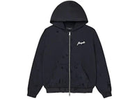 Purple Brand Script Zip Up Hoodie Black