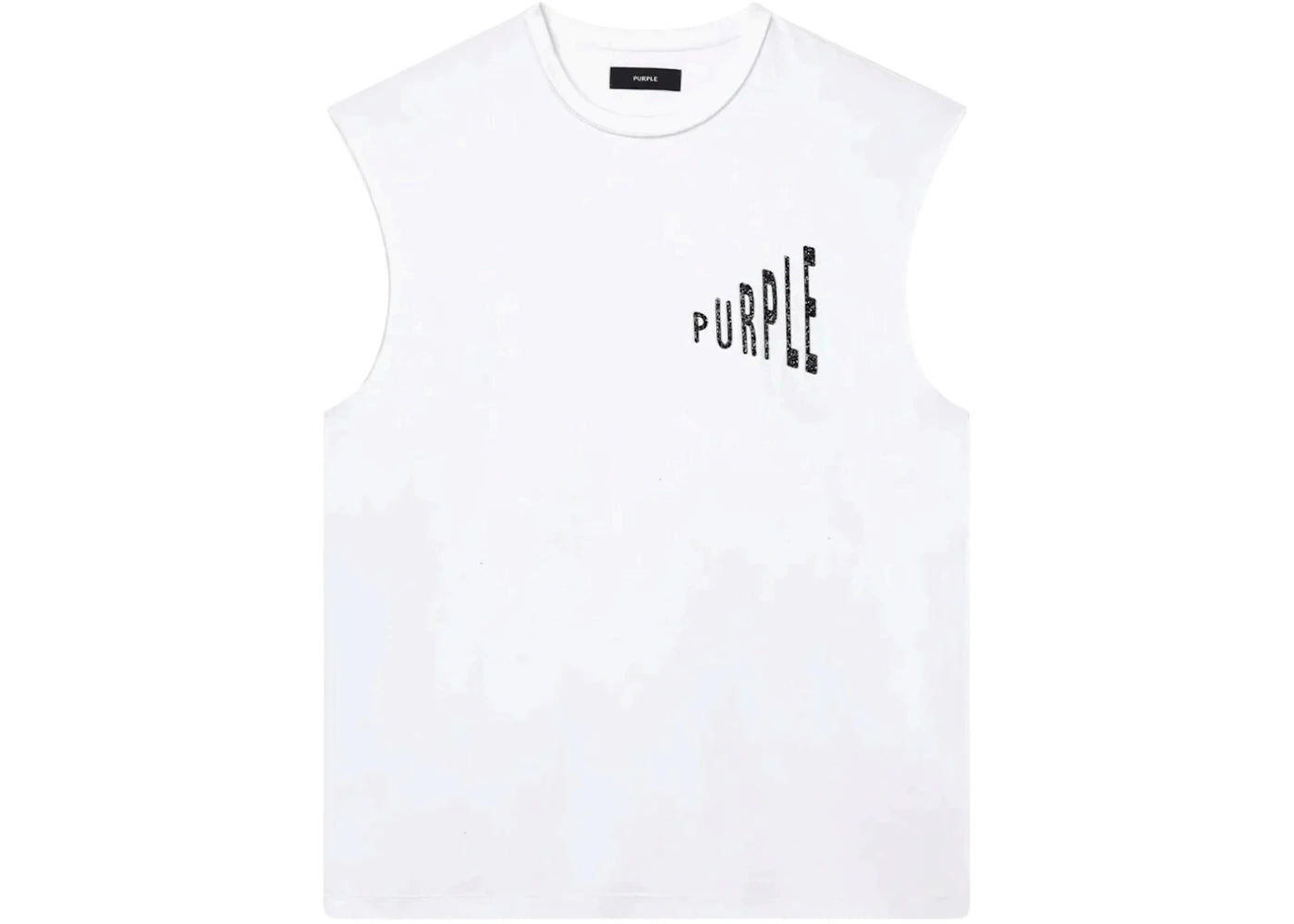 Purple Brand Textured Sleeveless T-shirt White - vue 360