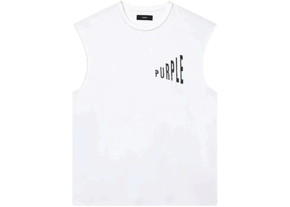 Purple Brand Textured Sleeveless T-shirt White - authentic Purple Brand apparel
