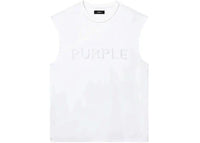 Purple Brand Textured Sleeveless Tee White