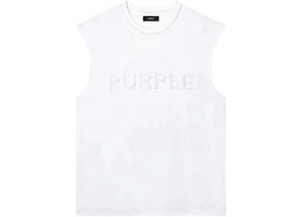 Purple Brand Textured Sleeveless Tee White