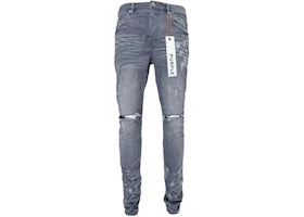 Purple Brand Worn Knee Slit Jean Grey