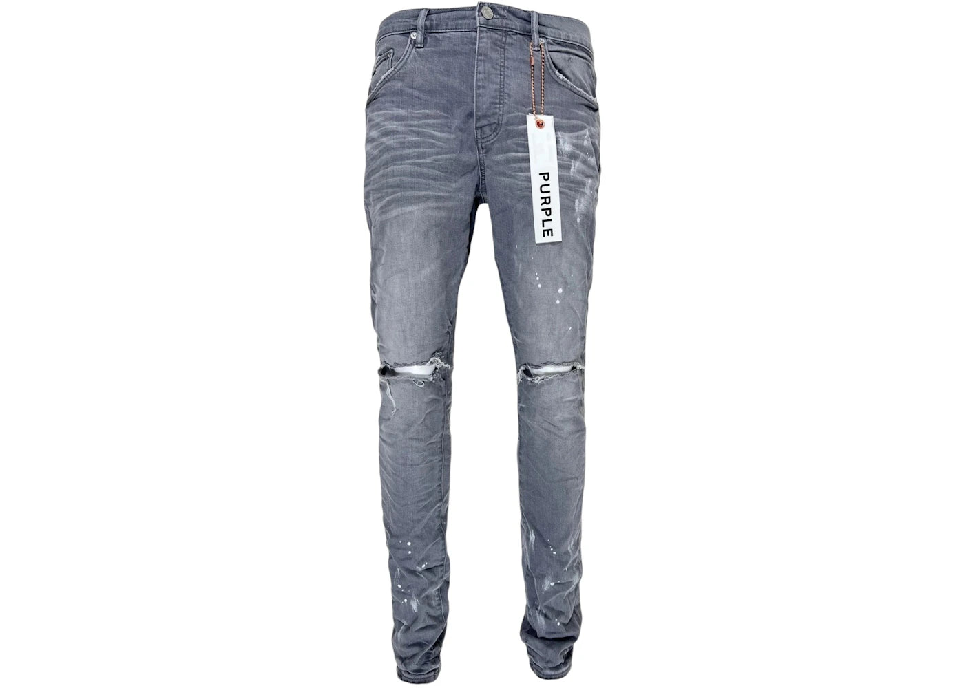 Purple Brand Worn Knee Slit Jean Grey - vue secondaire A